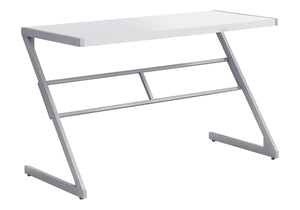 HomeRoots 22" Modern Computer Desk for Home Office – Stylish Workspace Solution with Durable Design & Compact Footprint White,Silver 333492