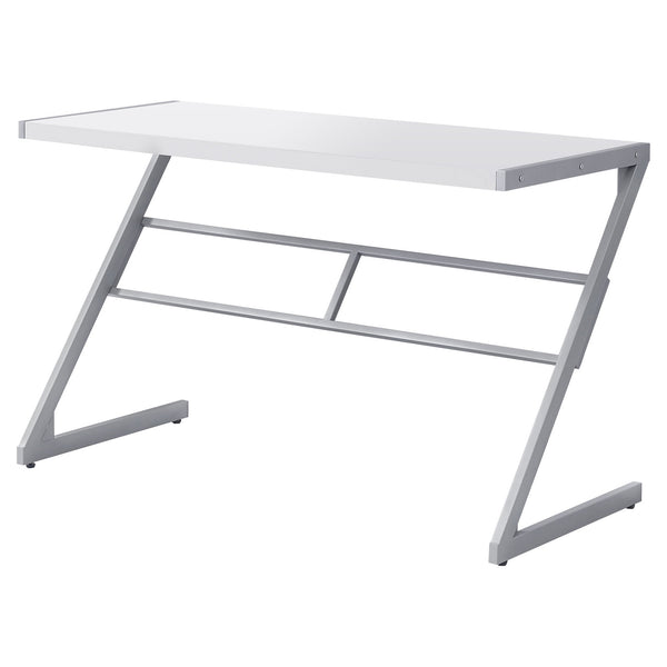 Homeroots 22" White And Silver Computer Desk White,Silver  333492