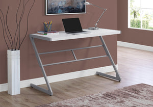 HomeRoots 22" Modern Computer Desk for Home Office – Stylish Workspace Solution with Durable Design & Compact Footprint White,Silver 333492