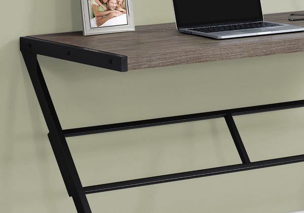 HomeRoots 22" Modern Computer Desk for Home Office – Stylish Workspace Solution with Durable Design & Compact Footprint Dark Taupe,Black 333493