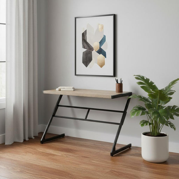 HomeRoots 22" Modern Computer Desk for Home Office – Stylish Workspace Solution with Durable Design & Compact Footprint Dark Taupe,Black 333493
