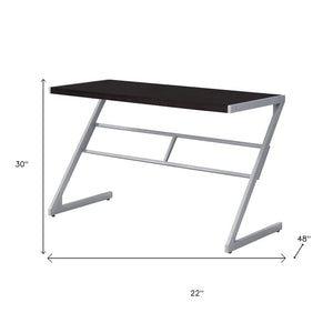 HomeRoots 22" Modern Computer Desk for Home Office – Stylish Workspace Solution with Durable Design & Compact Footprint Cappuccino,Silver 333494