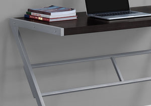 HomeRoots 22" Modern Computer Desk for Home Office – Stylish Workspace Solution with Durable Design & Compact Footprint Cappuccino,Silver 333494