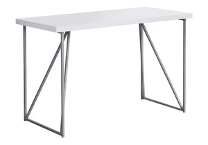 HomeRoots 22" White and Silver Computer Desk – Stylish Compact Workspace for Home Office or Dorm Room Use 333495
