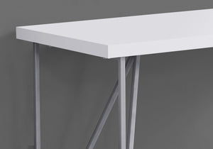 Homeroots 22" White And Silver Computer Desk   333495