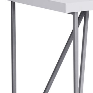 Homeroots 22" White And Silver Computer Desk   333495