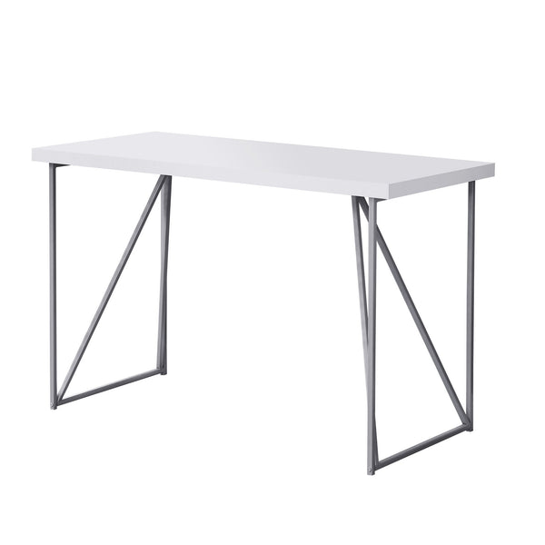 Homeroots 22" White And Silver Computer Desk   333495
