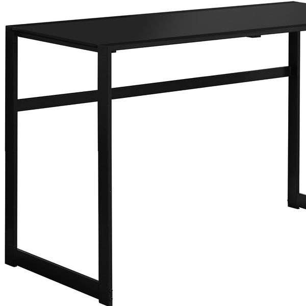 Homeroots 22" Black Glass Computer Desk Black,Black  333496
