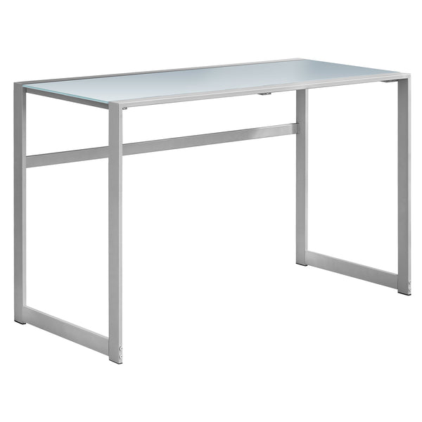 Homeroots 22" Silver Glass Computer Desk Silver,White  333497