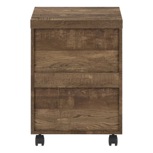 HomeRoots 25" Compact Particle Board Filing Cabinet with Three Drawers for Organized Workspace Storage Solutions Brown 333501