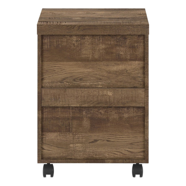 HomeRoots 25" Compact Particle Board Filing Cabinet with Three Drawers for Organized Workspace Storage Solutions Brown 333501