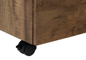HomeRoots 25" Compact Particle Board Filing Cabinet with Three Drawers for Organized Workspace Storage Solutions Brown 333501