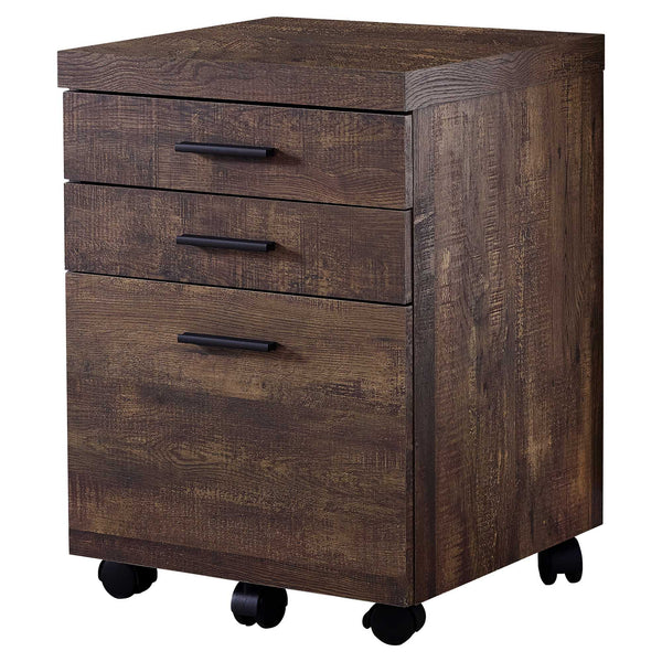 Homeroots 25.25" Particle Board And Mdf Filing Cabinet With 3 Drawers Brown Particleboard 333501
