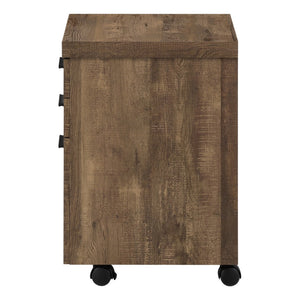 HomeRoots 25" Compact Particle Board Filing Cabinet with Three Drawers for Organized Workspace Storage Solutions Brown 333501