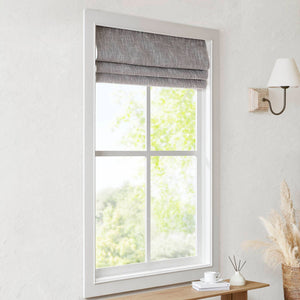 English Elm 1 Roman Shade 35x64" Total Blackout Cordless Polyester Roman Shade with Weighted Hem and Hardware Grey 6.29 L x 9.25 W x 8.07 H B035P319855