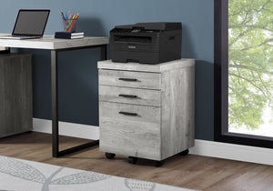 HomeRoots 25" Compact Particle Board Filing Cabinet with Three Drawers for Organized Workspace Storage Solutions Grey 333502