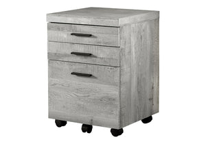 HomeRoots 25" Compact Particle Board Filing Cabinet with Three Drawers for Organized Workspace Storage Solutions Grey 333502