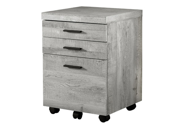 HomeRoots 25" Compact Particle Board Filing Cabinet with Three Drawers for Organized Workspace Storage Solutions Grey 333502