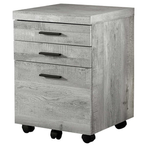 Homeroots 25.25" Grey Particle Board And Mdf Filing Cabinet With 3 Drawers Grey Particleboard 333502