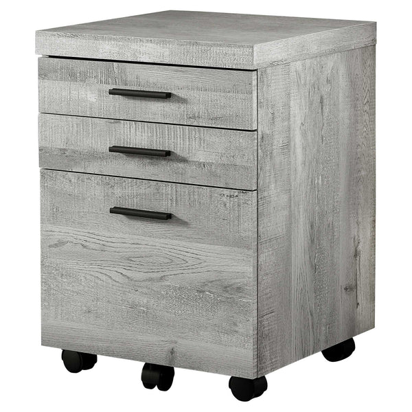 Homeroots 25.25" Grey Particle Board And Mdf Filing Cabinet With 3 Drawers Grey Particleboard 333502