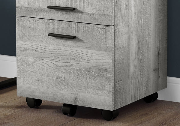 HomeRoots 25" Compact Particle Board Filing Cabinet with Three Drawers for Organized Workspace Storage Solutions Grey 333502