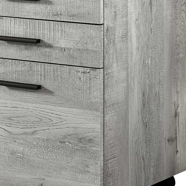 Homeroots 25.25" Grey Particle Board And Mdf Filing Cabinet With 3 Drawers Grey Particleboard 333502