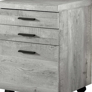 Homeroots 25.25" Grey Particle Board And Mdf Filing Cabinet With 3 Drawers Grey Particleboard 333502