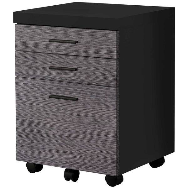 Homeroots 17.75" X 18.25" X 25.25" Black Grey Particle Board 3 Drawers  Filing Cabinet Black,Grey Particleboard 333504