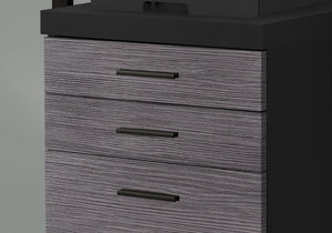 Homeroots 17.75" X 18.25" X 25.25" Black Grey Particle Board 3 Drawers  Filing Cabinet Black,Grey Particleboard 333504