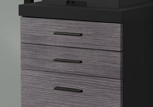 Homeroots 17.75" X 18.25" X 25.25" Black Grey Particle Board 3 Drawers  Filing Cabinet Black,Grey Particleboard 333504