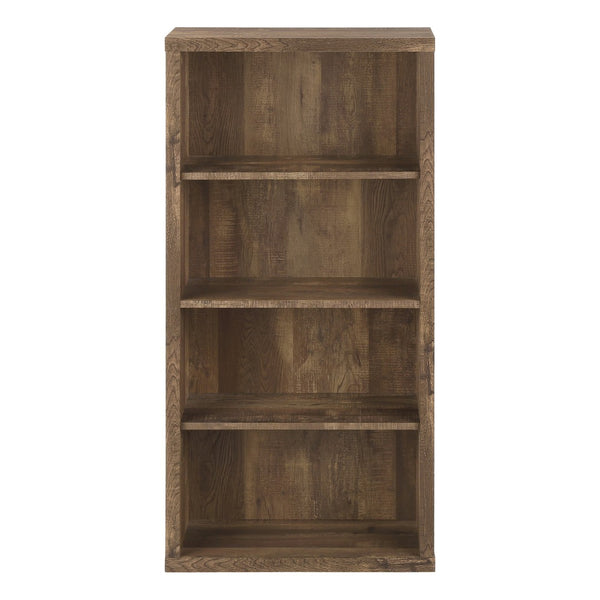 HomeRoots White Wood Four-Tier Bookcase - Stylish, Space-Saving Shelving for Modern Homes and Offices Brown 333505