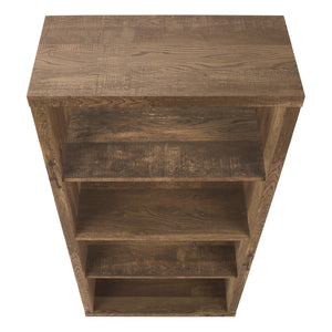 HomeRoots White Wood Four-Tier Bookcase - Stylish, Space-Saving Shelving for Modern Homes and Offices Brown 333505