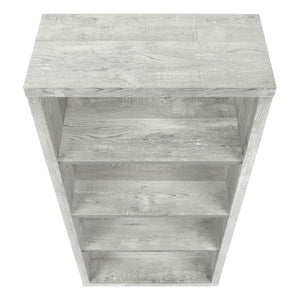 HomeRoots White Wood Four-Tier Bookcase - Stylish, Space-Saving Shelving for Modern Homes and Offices Grey 333506