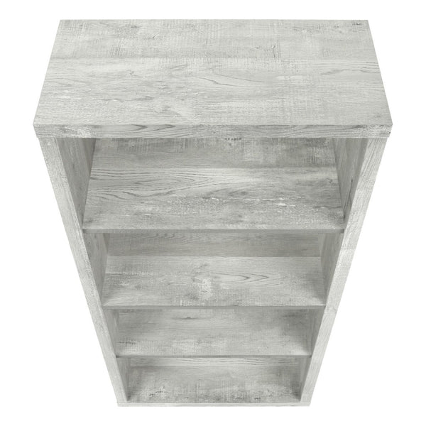 HomeRoots White Wood Four-Tier Bookcase - Stylish, Space-Saving Shelving for Modern Homes and Offices Grey 333506