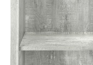 HomeRoots White Wood Four-Tier Bookcase - Stylish, Space-Saving Shelving for Modern Homes and Offices Grey 333506