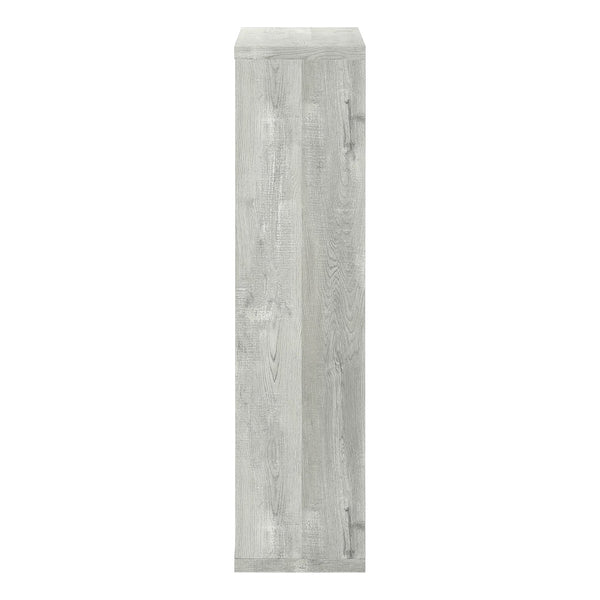 HomeRoots White Wood Four-Tier Bookcase - Stylish, Space-Saving Shelving for Modern Homes and Offices Grey 333506