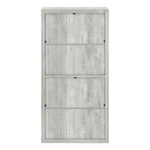 HomeRoots White Wood Four-Tier Bookcase - Stylish, Space-Saving Shelving for Modern Homes and Offices Grey 333506