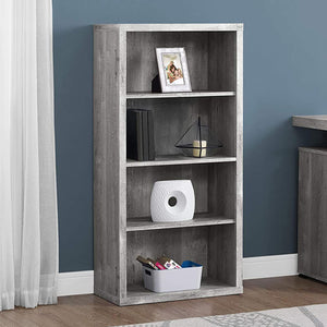 Homeroots 48" Gray Wood Bookcase Grey  333506