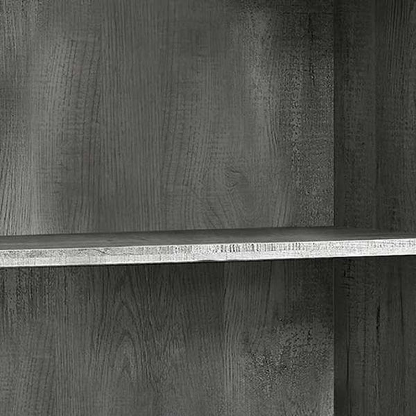 HomeRoots White Wood Four-Tier Bookcase - Stylish, Space-Saving Shelving for Modern Homes and Offices Grey 333506