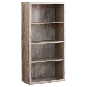 Homeroots 48" Taupe Wood Bookcase Taupe  333507