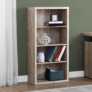 Homeroots 48" Taupe Wood Bookcase Taupe  333507