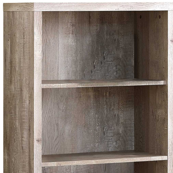 Homeroots 48" Taupe Wood Bookcase Taupe  333507