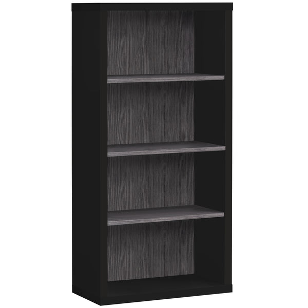 Homeroots 48" Black And Gray Wood Bookcase Black,Grey  333508