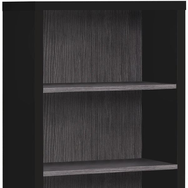 Homeroots 48" Black And Gray Wood Bookcase Black,Grey  333508