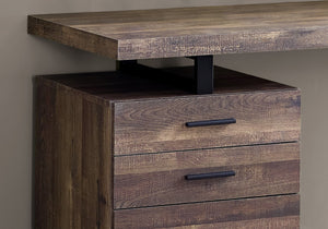 HomeRoots 24" Executive-Style Computer Desk with Three Drawers for Clutter-Free Workspace Organization Brown,Black 333509