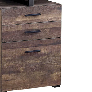 Homeroots 24" Brown And Black Computer Desk With Three Drawers Brown,Black  333509