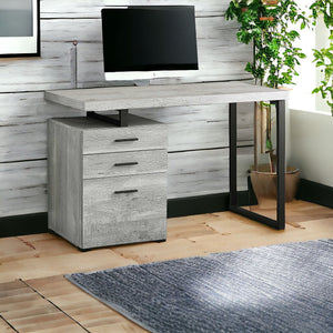 Homeroots 47" Gray And Black Computer Desk With Three Drawers Grey,Black  333510