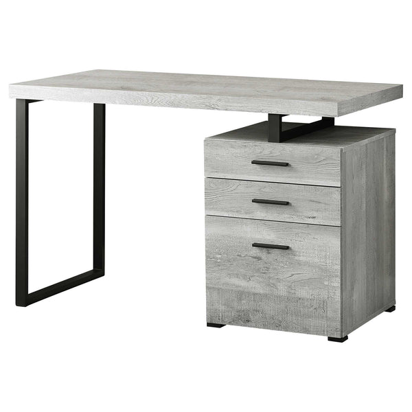 Homeroots 47" Gray And Black Computer Desk With Three Drawers Grey,Black  333510