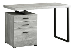 HomeRoots 24" Executive-Style Computer Desk with Three Drawers for Clutter-Free Workspace Organization Grey,Black 333510