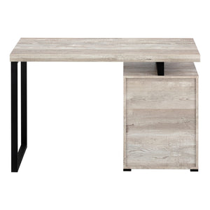HomeRoots 24" Executive-Style Computer Desk with Three Drawers for Clutter-Free Workspace Organization Taupe,Black 333511